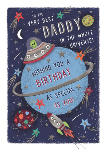 Daddy birthday card - out of this world