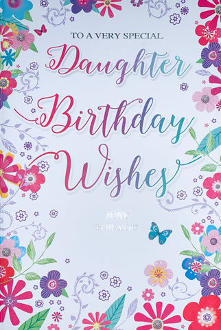 Daughter birthday card - flowers