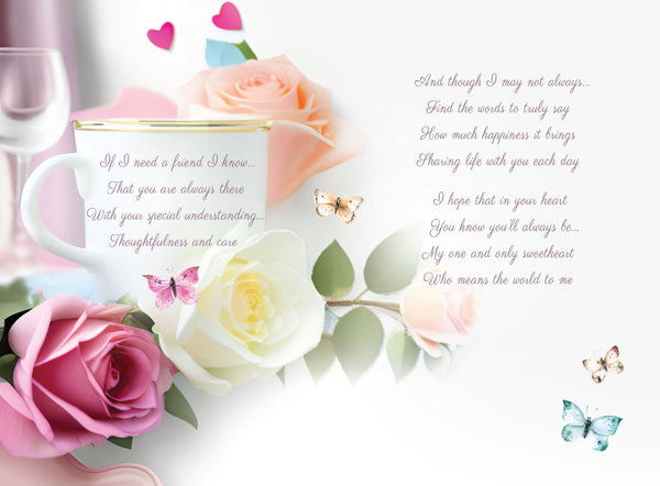 Wife 70th birthday card - long, loving verse