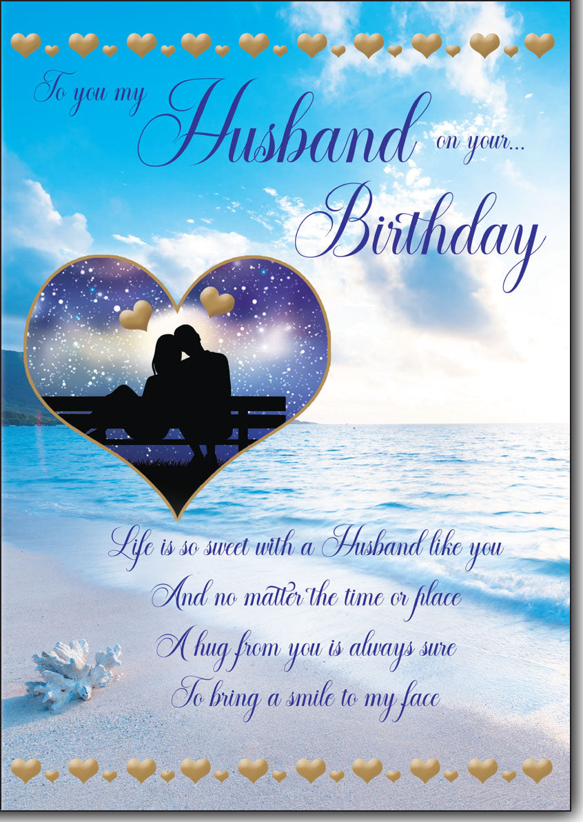 Poem Personalised Husband Birthday Card - Romantic Birthday Card