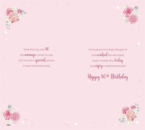 80th birthday card- birthday flowers