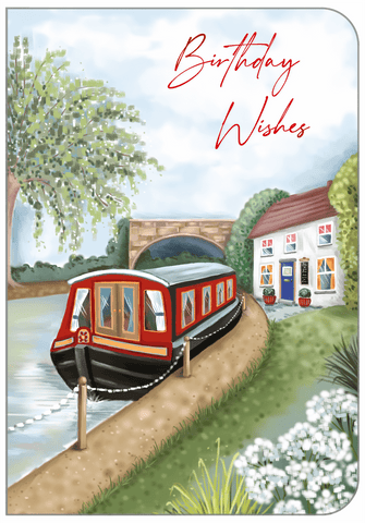 Birthday card for him - canal barge