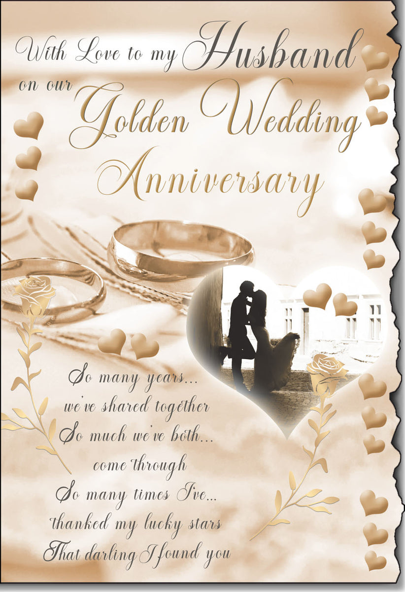 Anniversary Card For Couple American Greetings Golden Anniversary Card For 50th  Wedding Anniversary - Lovebirds Design With Gray Envelope Golden  Anniversary Card For Couples, image size:822x1200