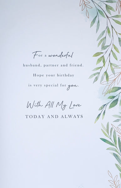 Husband birthday card- sentimental verse