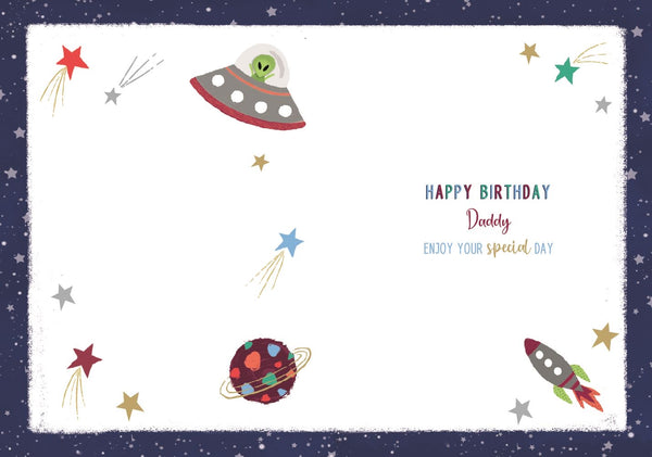 Daddy birthday card - out of this world