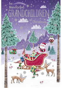 For Grandchildren Christmas card - cute Father Christmas