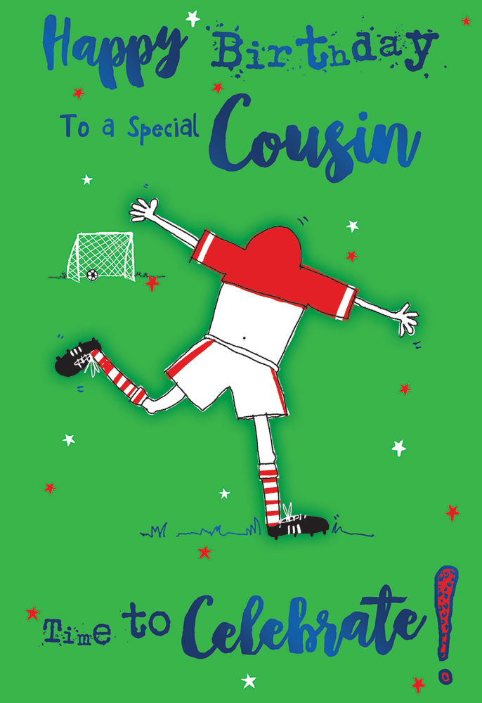Cousin birthday card - funny football
