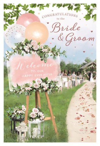 Wedding day card - Bride and groom