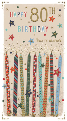 Age 80 birthday card - birthday candles