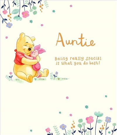 Auntie birthday card- Winnie the Pooh