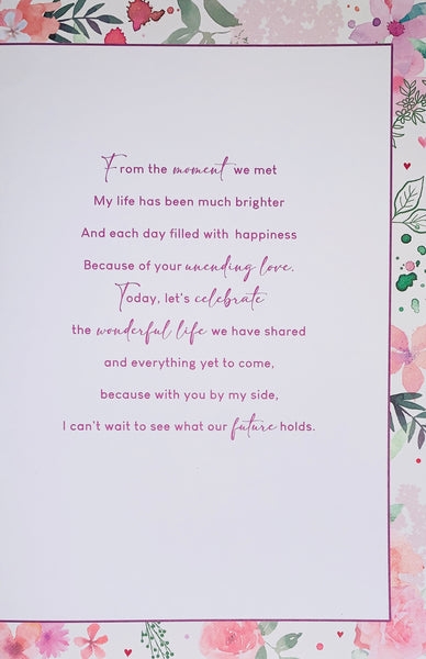 Wife anniversary card - floral heart