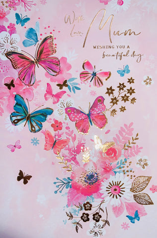 Mum birthday card- flowers and butterflies