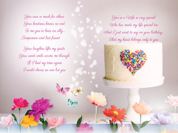 Wife 80th birthday card- beautiful verse