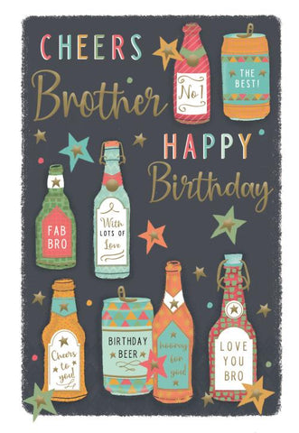 Brother birthday card - birthday beers