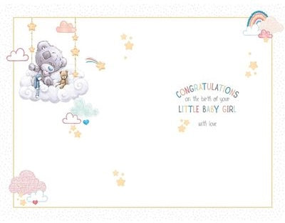 Me to you Birth of a baby girl card