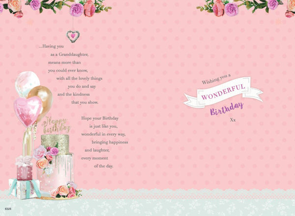 Granddaughter birthday card - birthday cake