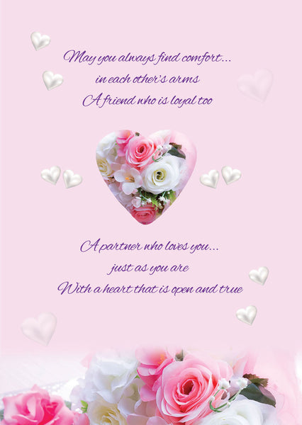 Daughter and Son-in-law wedding day card- sentimental verse