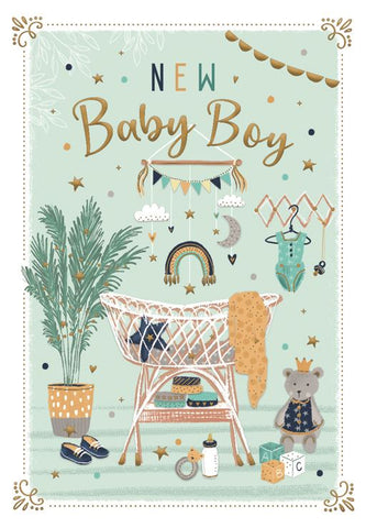Baby boy birth congratulations card