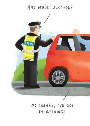 Funny birthday card - police stop