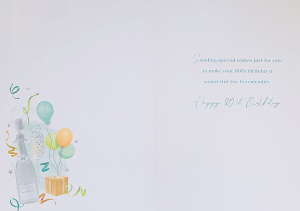 80th birthday card- party celebrations