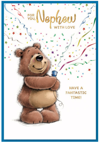 Nephew birthday card - cute bear