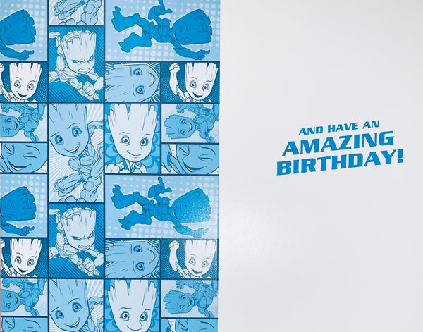Age 6 Marvel Groot birthday card