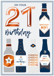 21st birthday card - birthday cheers