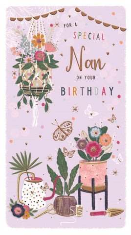 Nan birthday card -  flowers