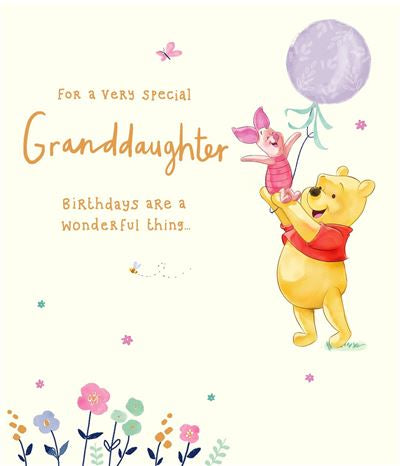 Granddaughter birthday card - Winnie the Pooh