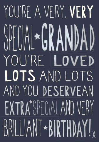Grandad birthday card- bold text