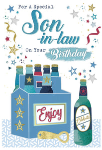 Son-in-law birthday card - birthday beers