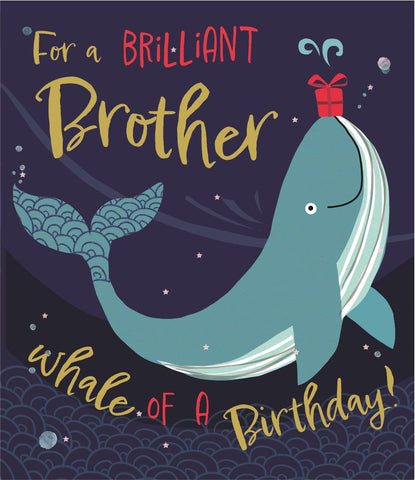 Brother birthday card - birthday whale
