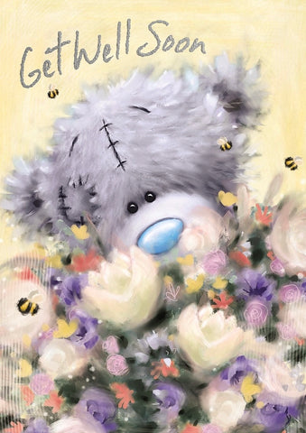 Me to you Get well card - tatty teddy with flowers
