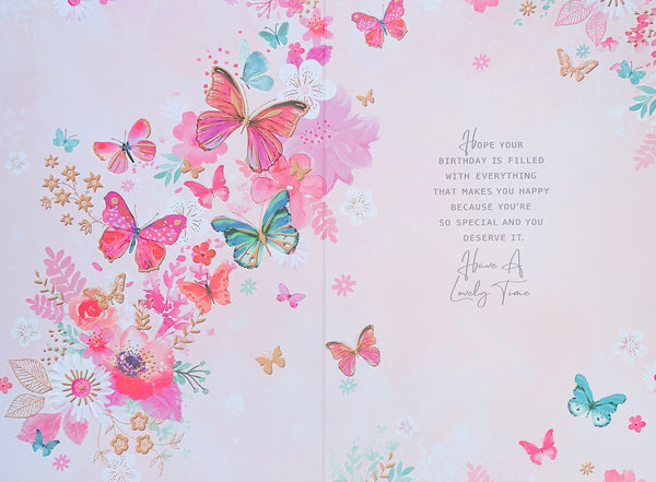 Mum birthday card- flowers and butterflies