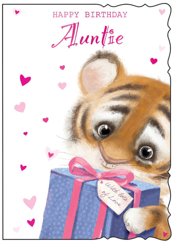 Auntie birthday card- cute tiger