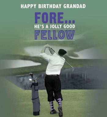 Grandad Funny birthday card- golf