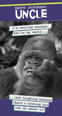 Funny Uncle birthday card- gorilla