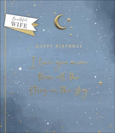 Wife birthday card - Moon and stars