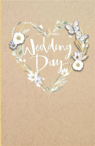 Wedding day card - Craft flowers