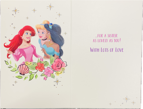 Sister birthday card - Disney Princess