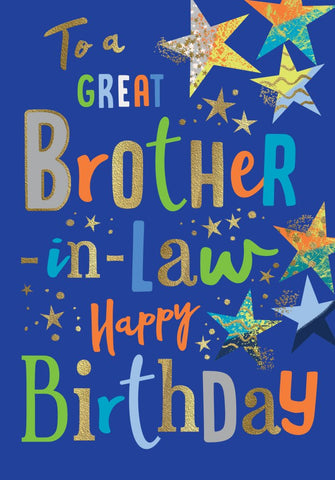 Brother in law birthday card- modern stars