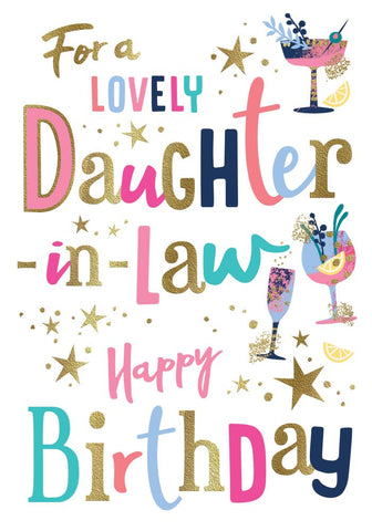Daughter in law birthday card- sparkling drinks