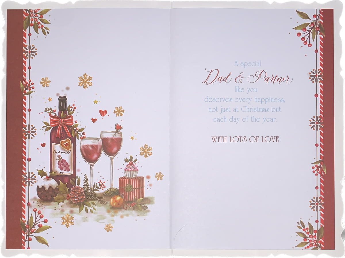 Christmas card Dad and Partner Cards Through The