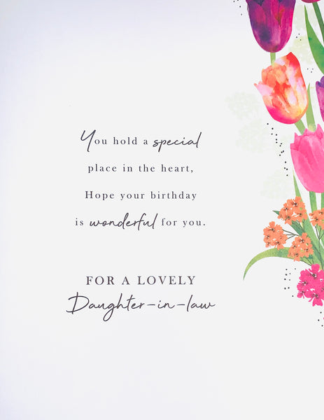 Daughter in law birthday card- bright flowers