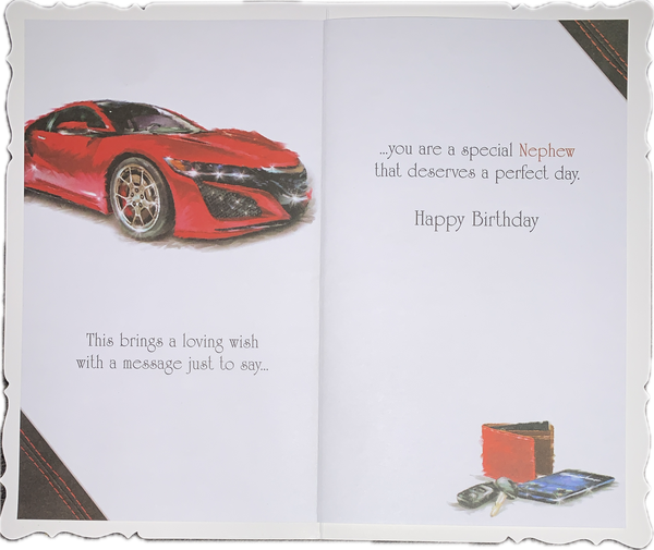 Nephew birthday card- sports car
