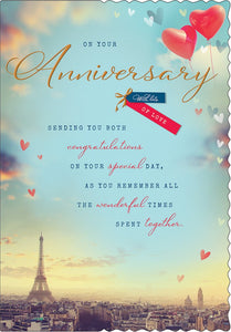 Wedding anniversary card- Paris romance