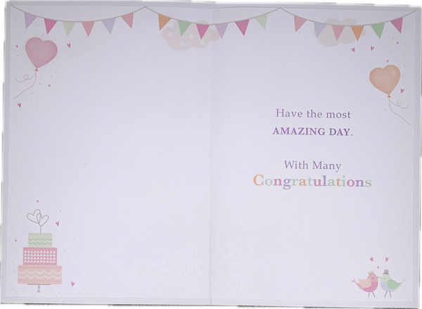 Wedding day card - cake and bunting
