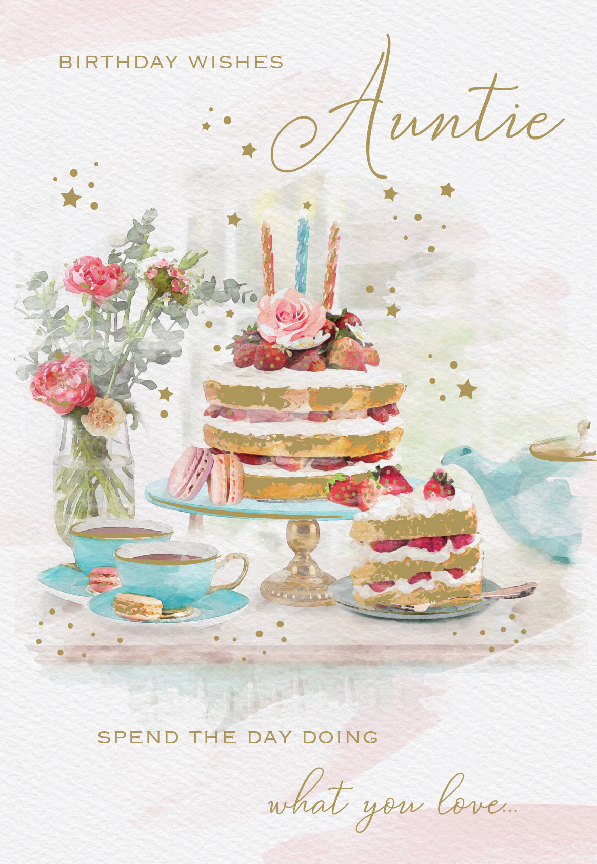 Auntie birthday card - afternoon tea