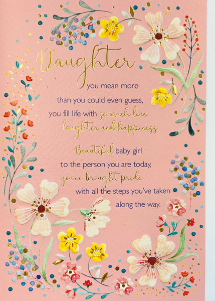 Daughter birthday card - sentimental verse