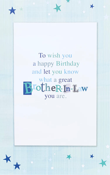 Brother in law birthday card - modern stars